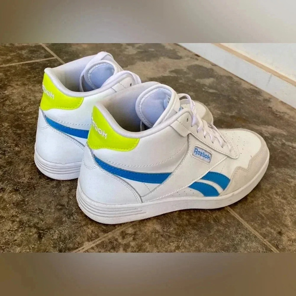 Reebok high top blue white and green sneakers - Picture 6 of 6